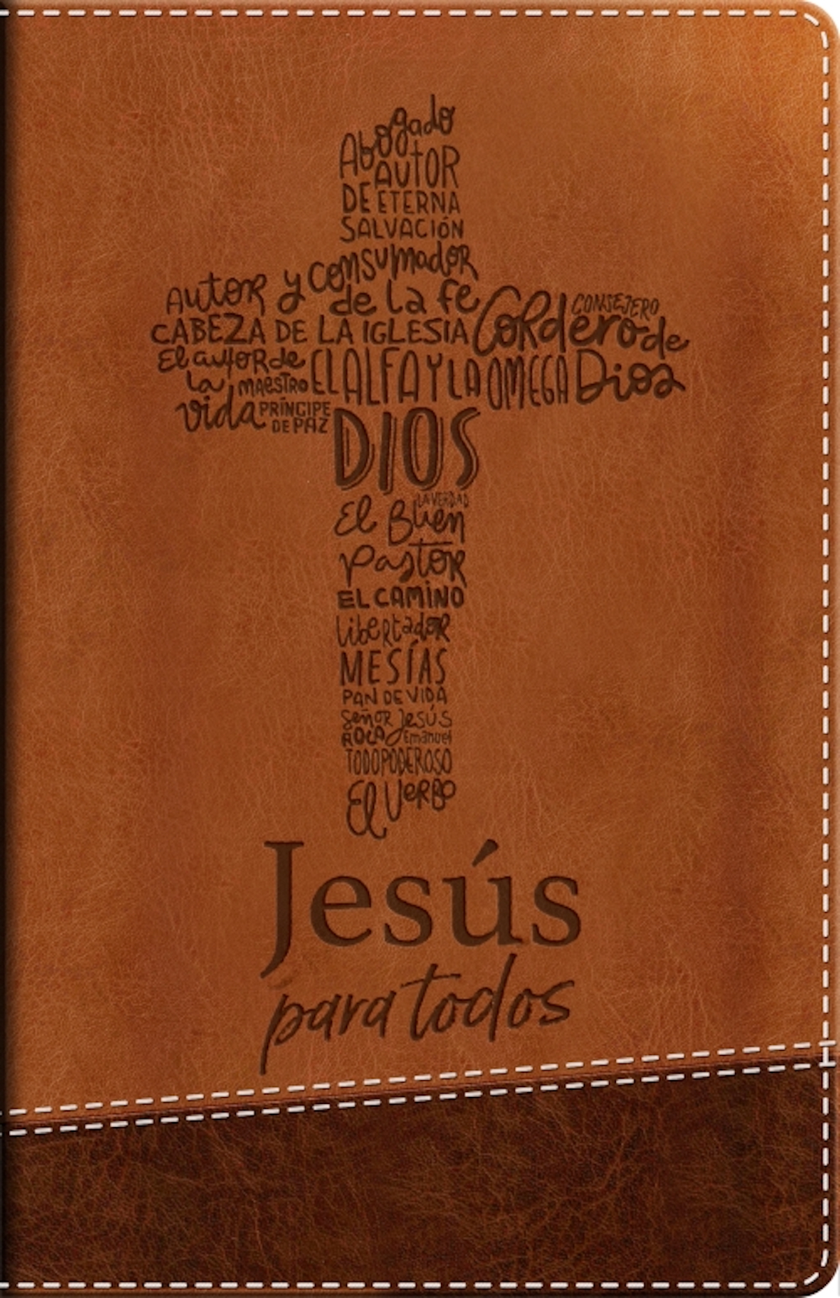 Biblia de Promesas RVR-1960, Jesús para todos, Letra Grande, Tamaño Manual, Piel especial, Café
