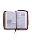 Santa Biblia de Promesas RVR-1960, Tamaño Manual / Letra grande, Piel especial con cierre, Café
