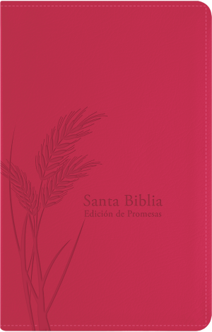 Santa Biblia de Promesas RVR-1960, Tamaño Manual / Letra grande, Piel especial con cierre, Fucsia 